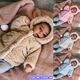 Kids Jacket Winter Warm Fleece Hooded Teddy Bear Coat Outerwear