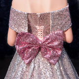 Kid Girls Prom Elegant Sequins Ball Gowns Evening Party Formal Dresses