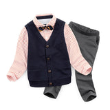 Kids Boys School Uniform Set Outfits Cotton Plaid 2pcs  2-8 Years