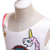 Kid Girls Unicorn Tutu Pastel Rainbow Princess Party Gown Dresses