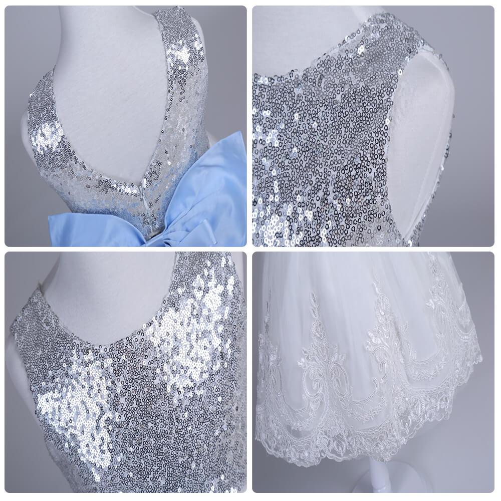 Girls Lace Flower Wedding Pageant Formal Sequin Dresses 1-10T