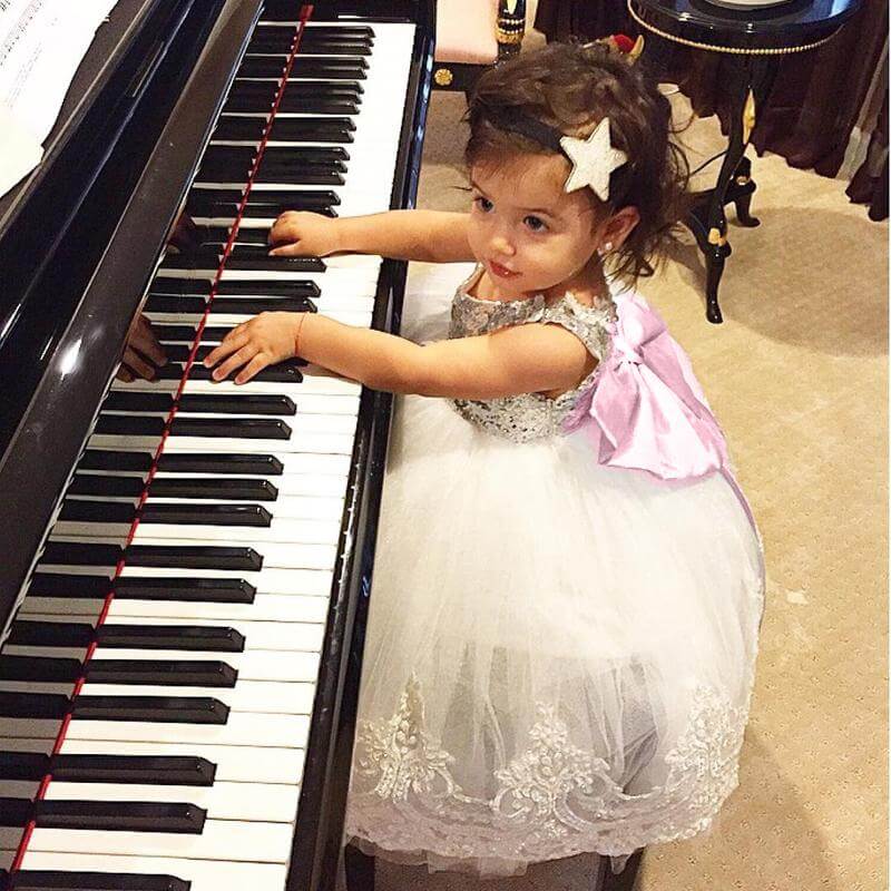 Girls Lace Flower Wedding Pageant Formal Sequin Dresses 1-10T