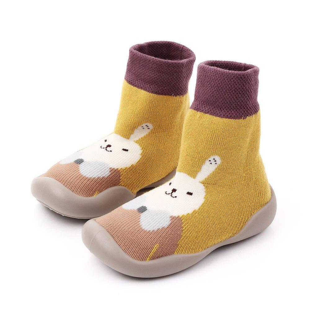 Kid Baby Girl Toddler First Walker Knit Booties Unisex Baby Shoes Soft Rubber