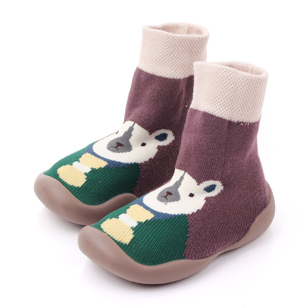 Baby Girl Toddler First Walker Knit Booties Unisex Baby Shoes Soft Rubber