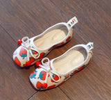 Kid Baby Girls Princess Soft Flats Strawberry Bow Leather Shoes