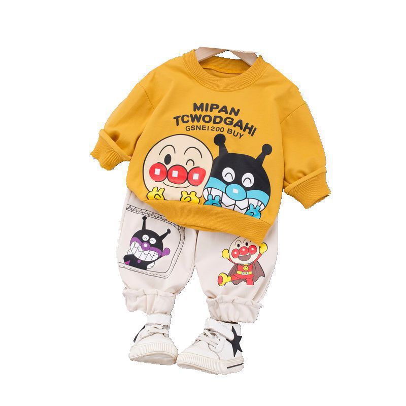 Boy Letter Sweater Autumn Cotton Anpanman 2 Pcs Suits