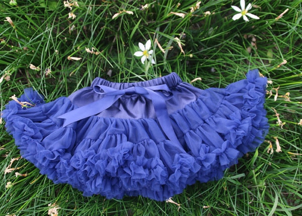 Girls Fluffy Chiffon Solid Colors Tutu Christmas Dance Skirt  2-10 Years