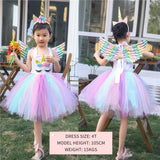 Girls Dress Unicorn Birthday Tutu Dress Sequin Pastel Clothing - honeylives