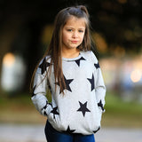 Long Sleeve Mother Daughter Family Matching Autumn O-neck Stars T-shirt