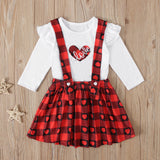 Love Heart-shaped Baby Girls Christmas Suspender 2pcs