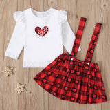 Love Heart-shaped Baby Girls Christmas Suspender 2pcs
