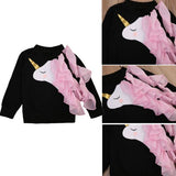Baby Girls Magical Unicorn Lace Ruffle Casual Sweatshirts 0-4Y