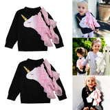 Baby Girls Magical Unicorn Lace Ruffle Casual Sweatshirts 0-4Y