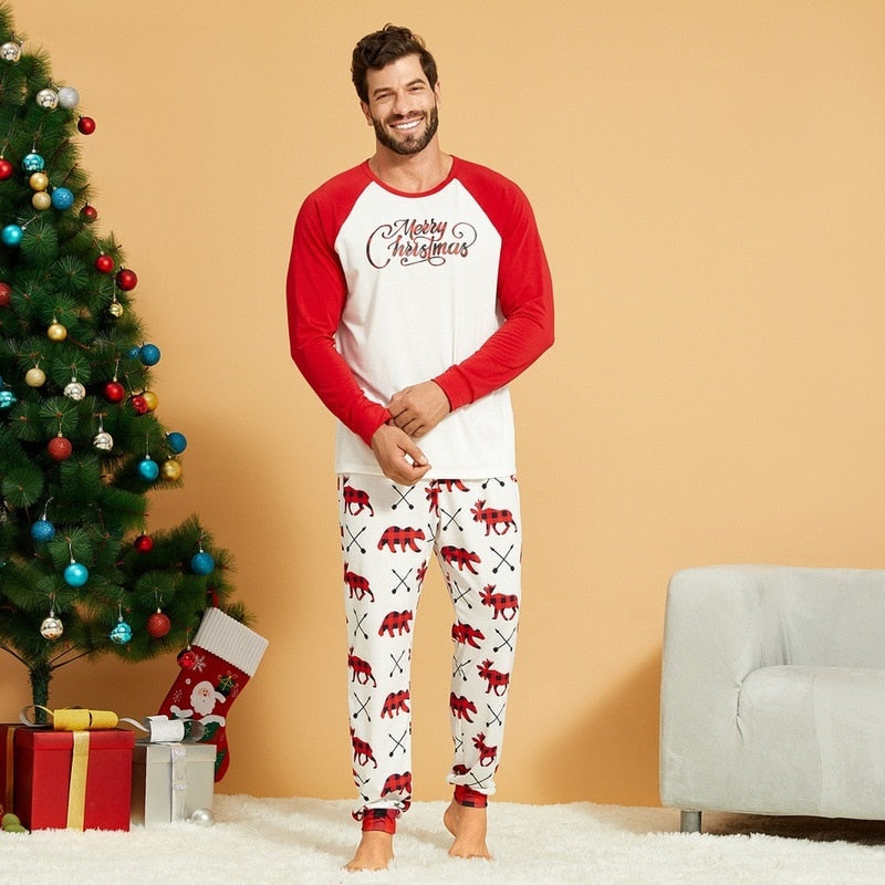 Family Matching Christmas Pajamas Father Mother Kids Baby Sets Sleepwear