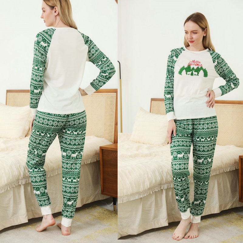 Family Matching Merry Christmas Tree Printed Pajamas Sleepwear