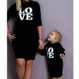 Mother Daughter Matching Dresses Hooded Long Sleeve Letter Shirts