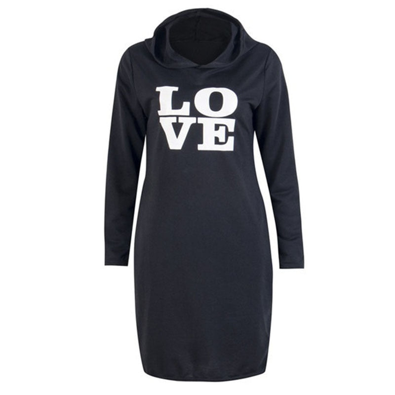 Mother Daughter Matching Dresses Hooded Long Sleeve Letter Shirts