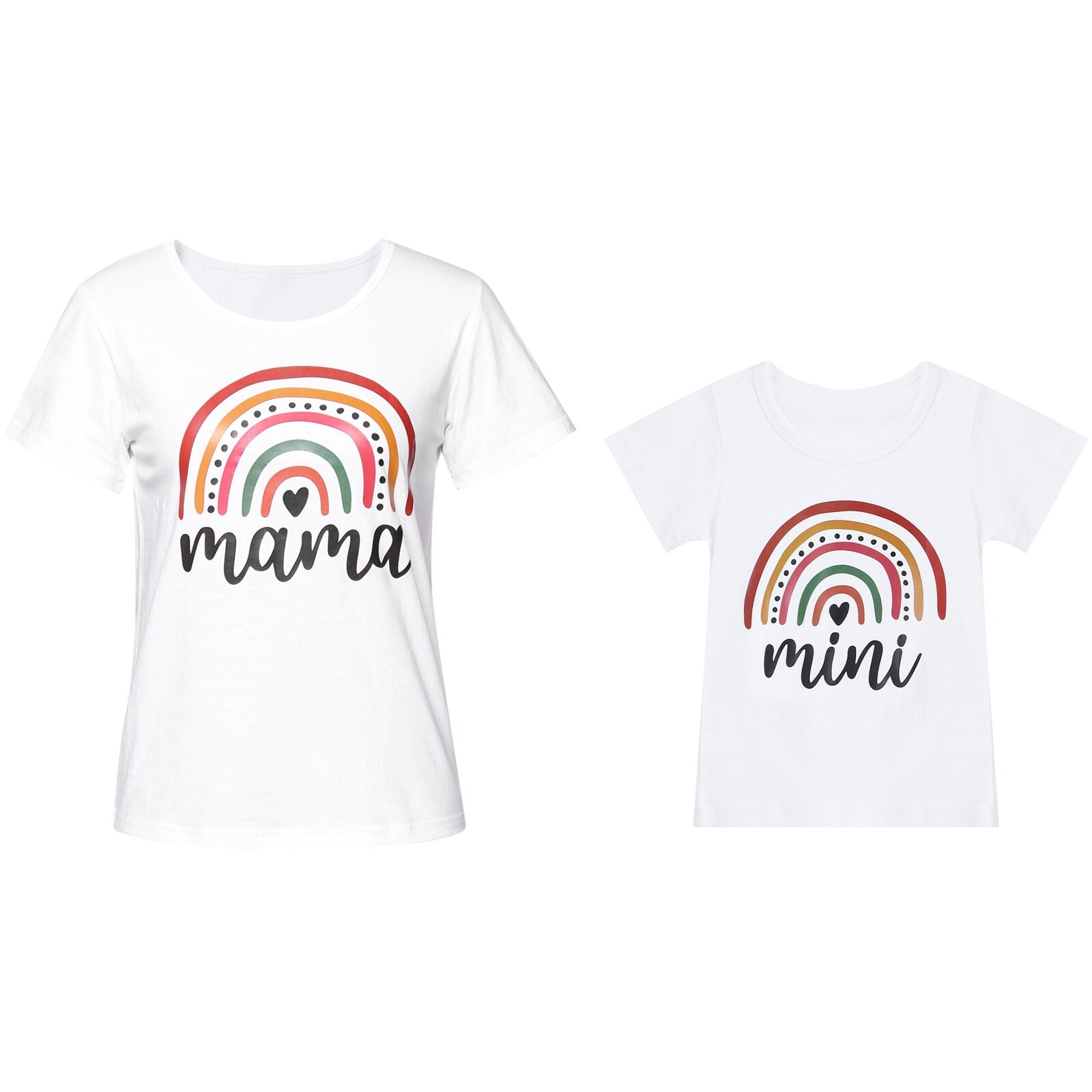 Family Matching Mother and Daughter Short Sleeve Letter Printed T-shirt Casual Tops