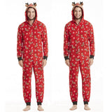 Family MatchingChristmas Pajamas Fashion Cute Hooded Jumpsuit Sleepwear