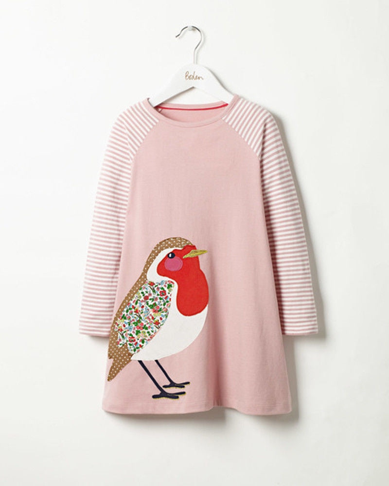 Baby Girl Dress Long Sleeve Shirt Casual Autumn Dresses 1-7Y
