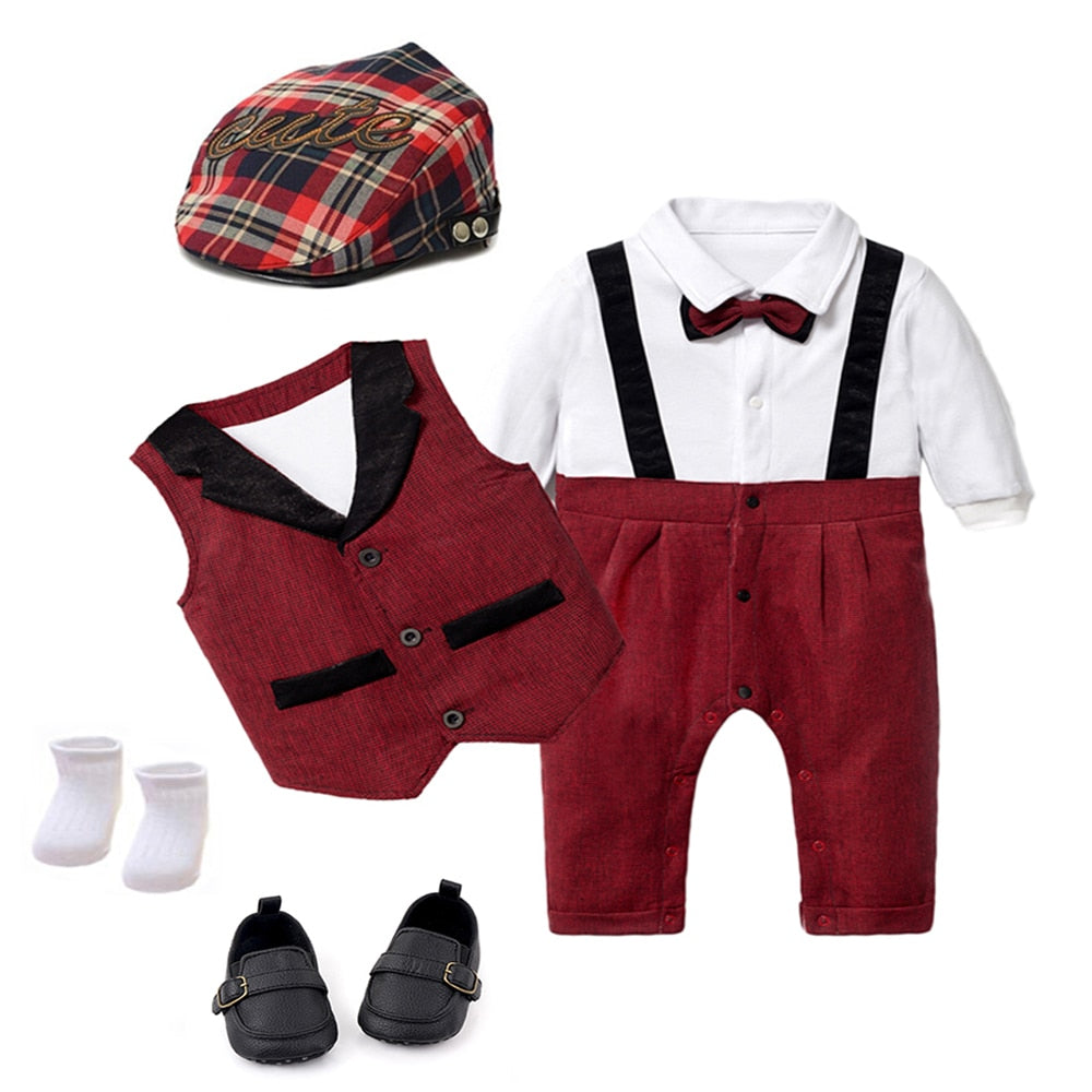 Baby Boy Formal Suit Newborn 4 Pcs Set