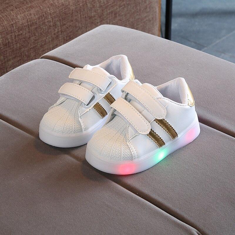 Boys Girls Infant Tennis LED Lighted Classic Leisure Sneakers Cute Casual Shoes