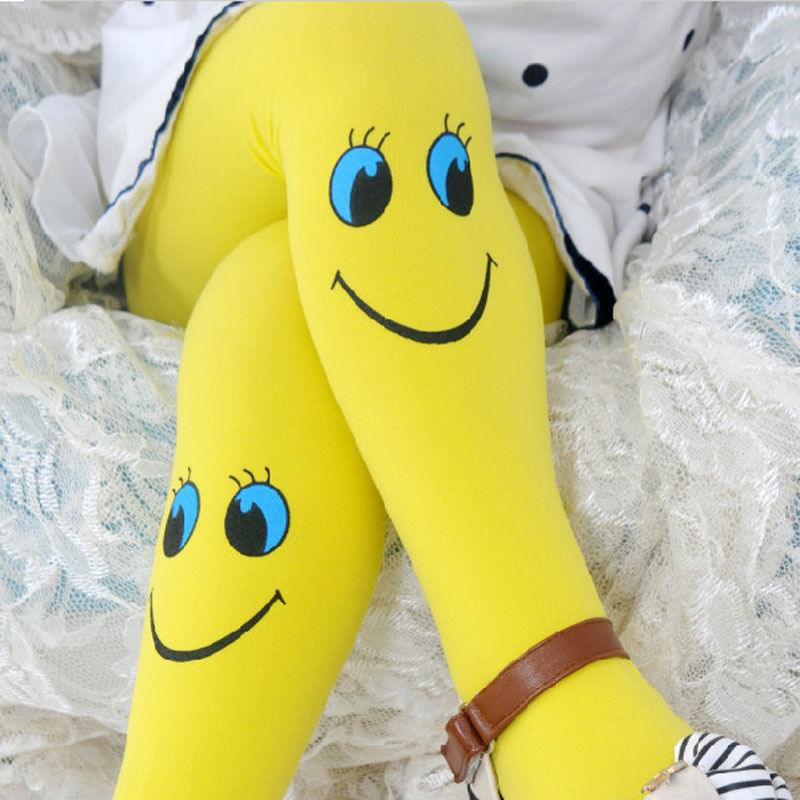 Kids Girls Cartoon Smiley Sock Dance Tights Pantyhose Stocking