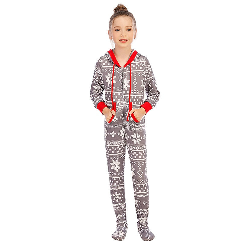 Family Matching Christmas Deer Pajamas Jumpsuits Set Family Look