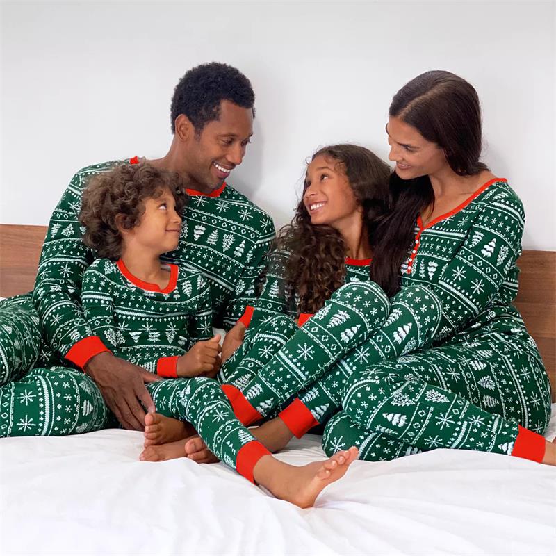 Family Matching Outfit Christmas Tree Mother and Daughter Clothes