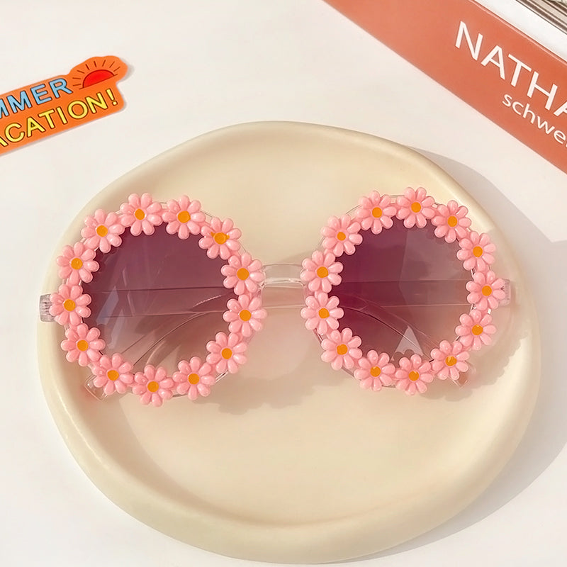 Kids Baby Round Flower Sunglasses Shades Glasses UV400 Eyewear
