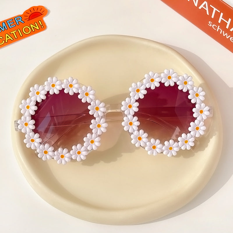 Kids Baby Round Flower Sunglasses Shades Glasses UV400 Eyewear