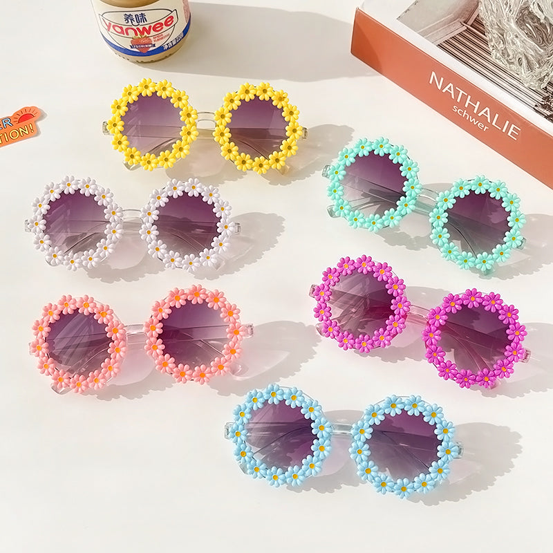 Kids Baby Round Flower Sunglasses Shades Glasses UV400 Eyewear
