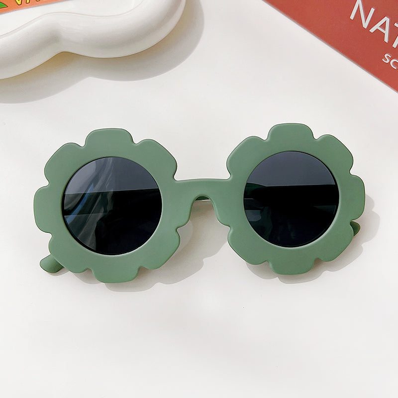 Kids Baby Round Flower Sunglasses Shades Glasses UV400 Eyewear