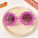 Kids Baby Round Flower Sunglasses Shades Glasses UV400 Eyewear