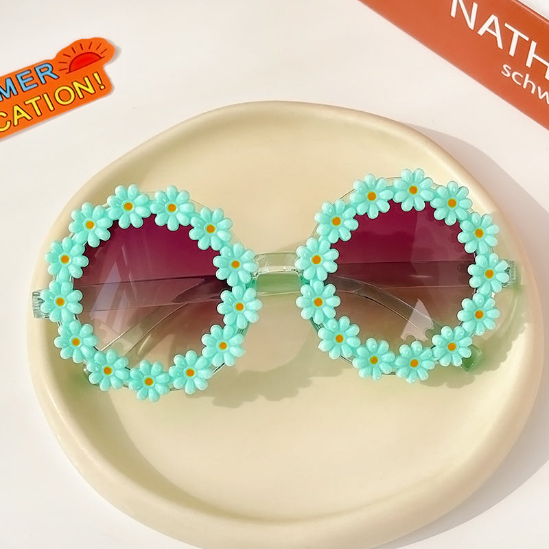 Kids Baby Round Flower Sunglasses Shades Glasses UV400 Eyewear