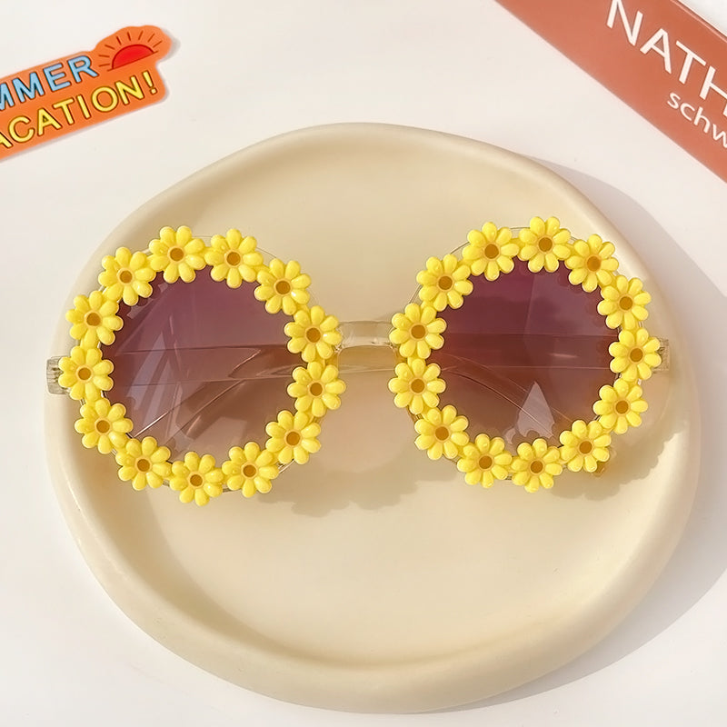 Kids Baby Round Flower Sunglasses Shades Glasses UV400 Eyewear
