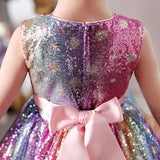 Kid Baby Girl Princess Short Sequin Mesh Party Sleeveless Dresses