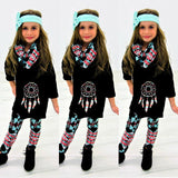 Kids Baby Girl Casual Long Sleeve Outfits 3 Pcs 2-7 Years