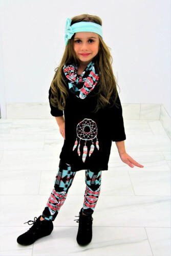 Kids Baby Girl Casual Long Sleeve Outfits 3 Pcs 2-7 Years