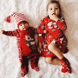 Newborn Baby Red Cotton Romper Christmas Party Clothes