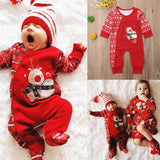 Newborn Baby Red Cotton Romper Christmas Party Clothes