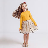 Girls Dresses Holiday Casual Knitted Mesh Tutu Dresses 2-8 Years