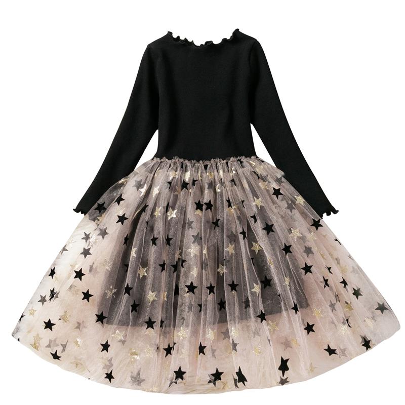 Girls Dresses Holiday Casual Knitted Mesh Tutu Dresses 2-8 Years