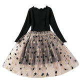 Girls Dresses Holiday Casual Knitted Mesh Tutu Dresses 2-8 Years