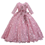 Girls Party Wedding Lace Embroidery Princess Formal Dresses 3-12 Years