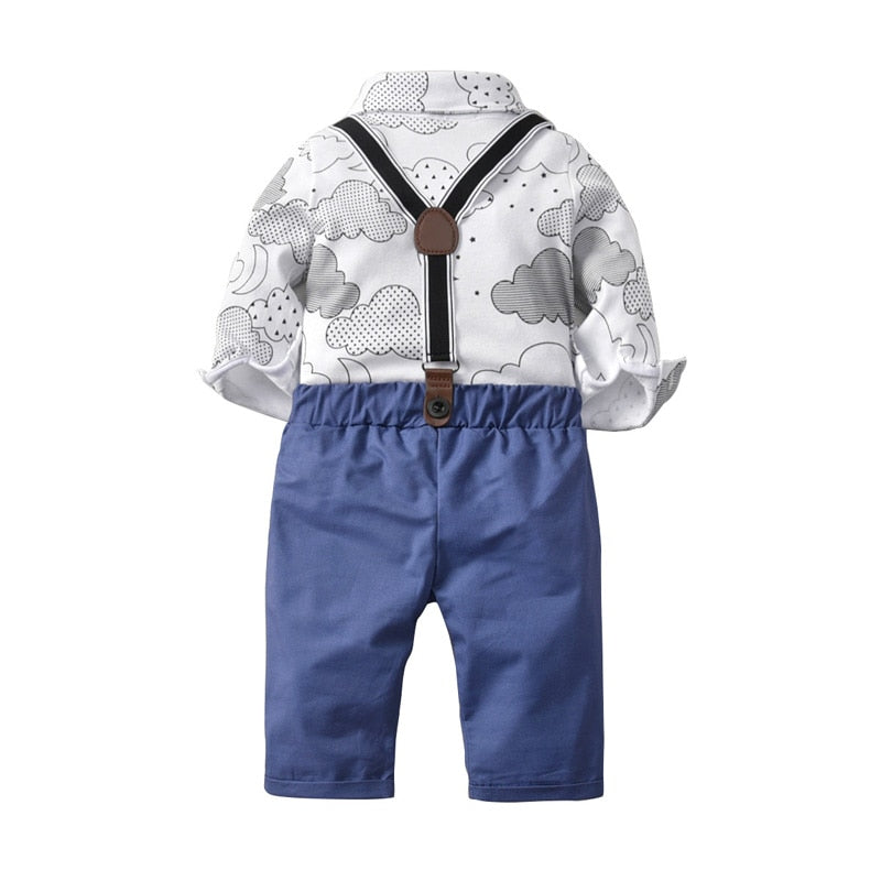 Baby Jungen Formelles Set Baumwolle Schleife Gentleman Outfit 2 Stück