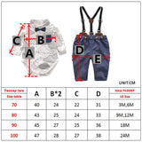 Baby Jungen Formelles Set Baumwolle Schleife Gentleman Outfit 2 Stück