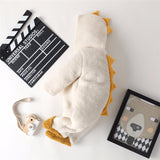 Baby Girls Cartoon Romper Dinosaur Jumpsuit Thickening Warm Coral Fleece Robe