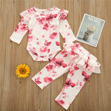 Baby Girls Clothes Set Autumn Long Sleeve Tie Dye Color Romper Outfits 0-18M