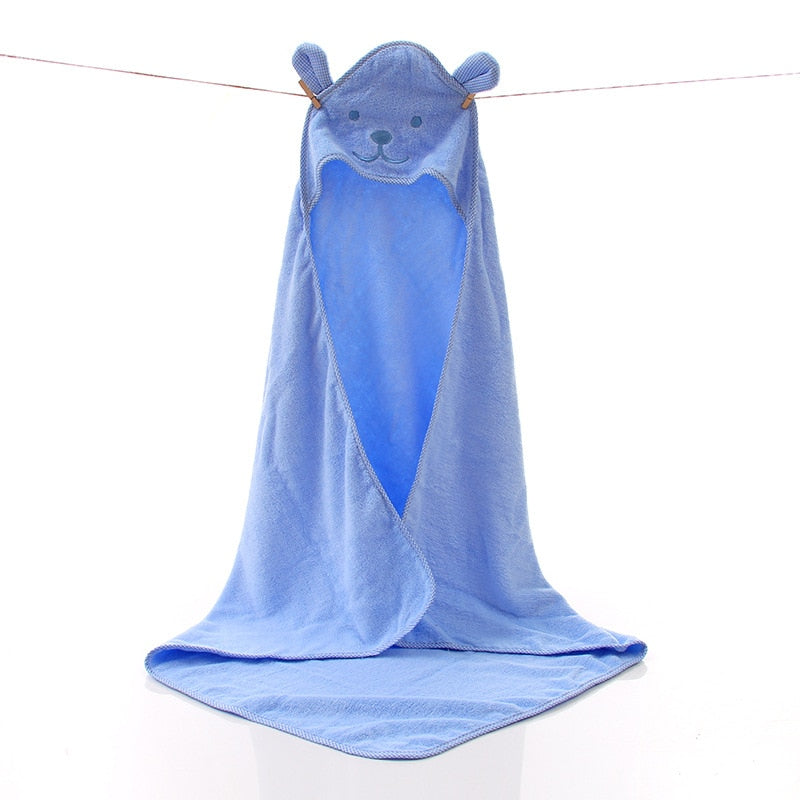 Kids Cotton Towel Hooded Towel Blanket Bath Poncho Spa Bathrobe - honeylives